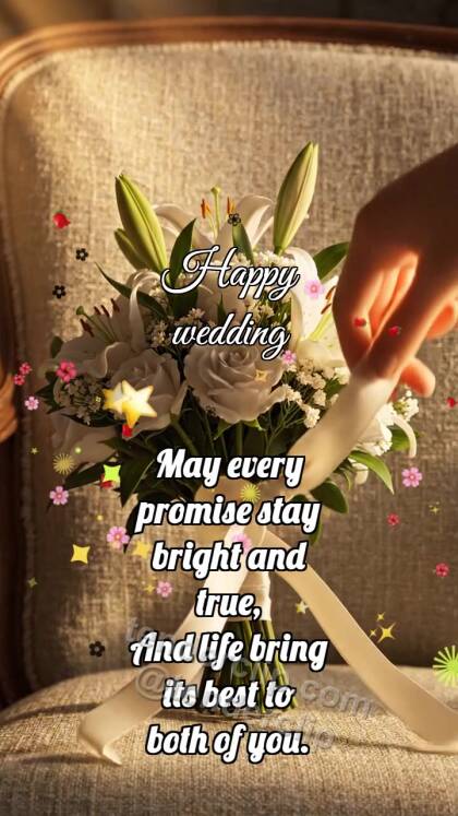 Happy wedding: Bouquet Ties Ribbon