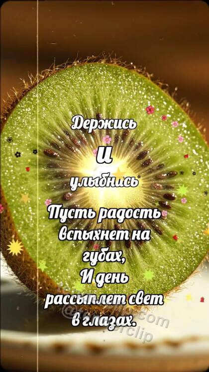 Держись и улыбнись: Киви-ломтик ловит блик