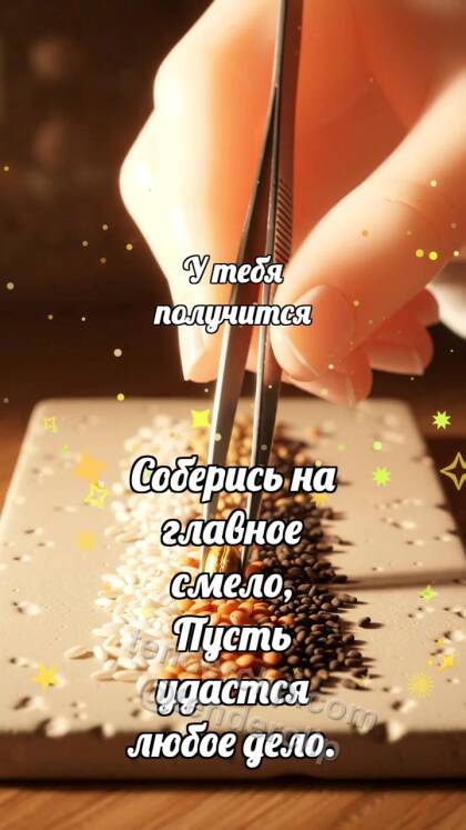 У тебя получится: Пинцет выбирает зерно