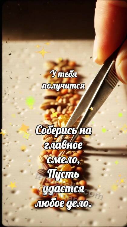 У тебя получится: Пинцет выбирает зерно