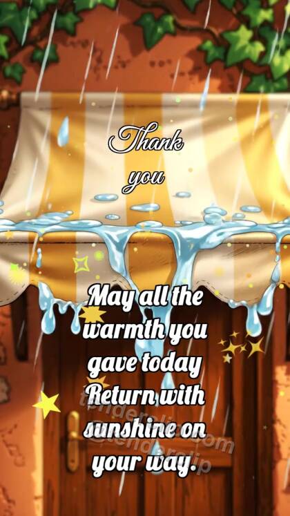 Thank you: Awning Holds Rain