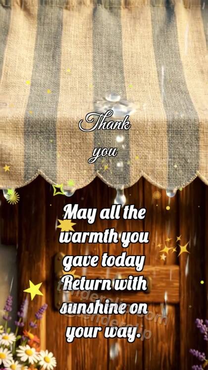 Thank you: Awning Holds Rain