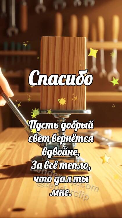 Спасибо: Домкрат поднимает брусок