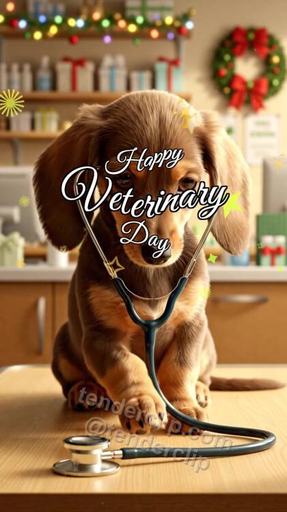Happy Veterinary Day: Paw Touches Stethoscope