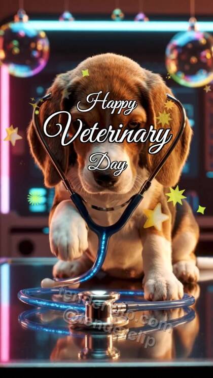 Happy Veterinary Day: Paw Touches Stethoscope