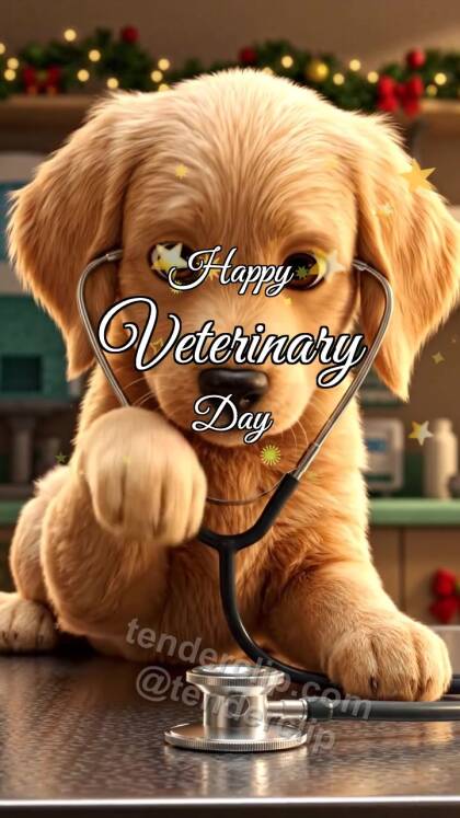 Happy Veterinary Day: Paw Touches Stethoscope