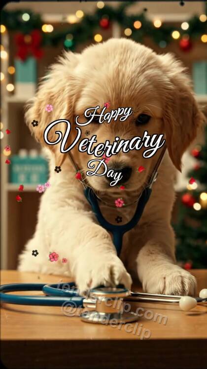 Happy Veterinary Day: Paw Touches Stethoscope