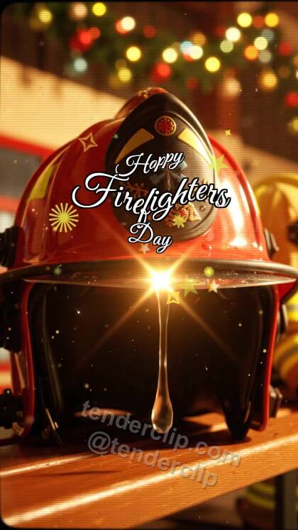 Happy Firefighters Day: Drop Shines on Helmet