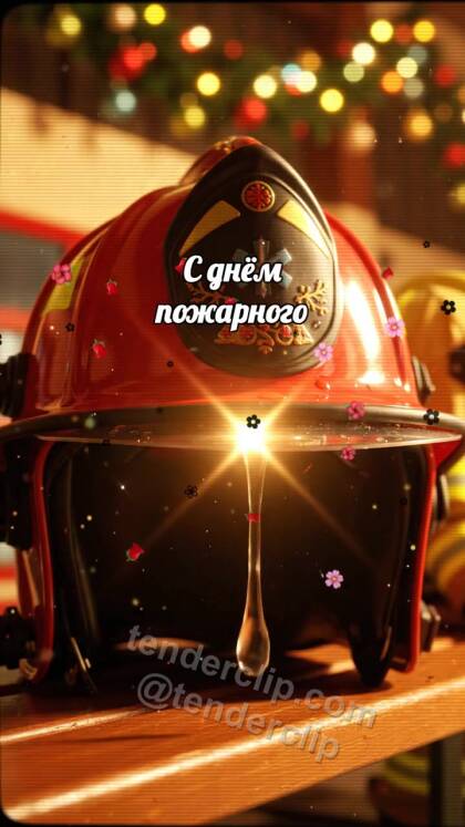 С днём пожарного: Капля блестит на шлеме