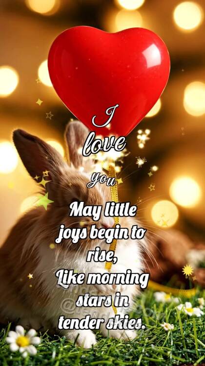 I love you: Bunny With Heart Balloon
