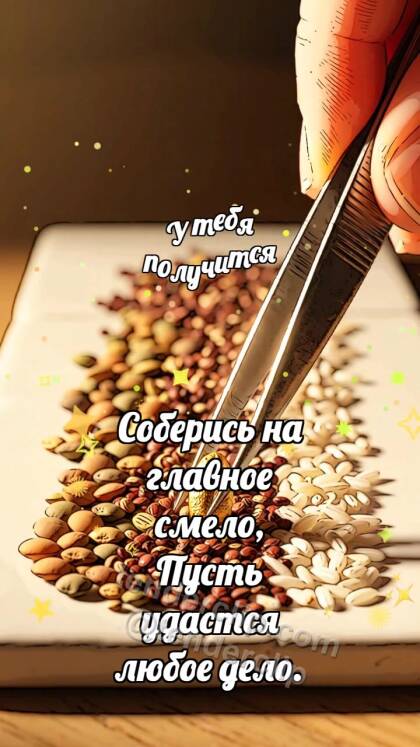 У тебя получится: Пинцет выбирает зерно