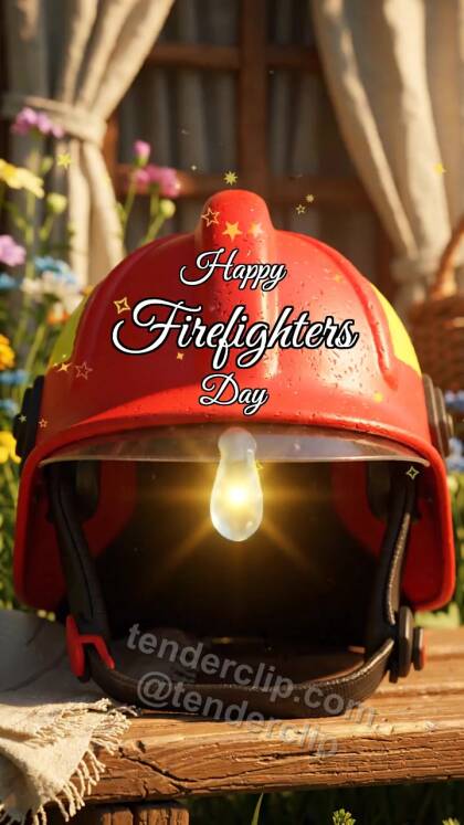 Happy Firefighters Day: Drop Shines on Helmet