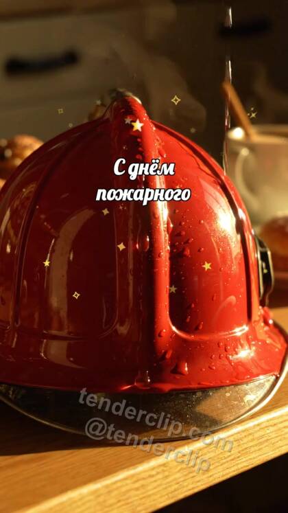 С днём пожарного: Капля блестит на шлеме