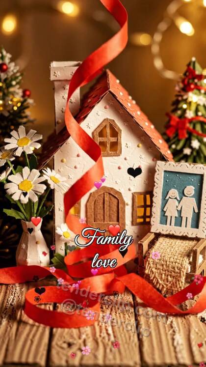 Family love: ribbon fixes the decoration