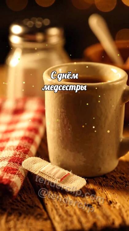 С днём медсестры: Пластырь обнимает кружку