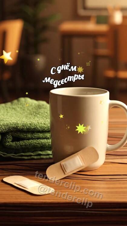 С днём медсестры: Пластырь обнимает кружку