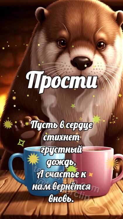 Прости: Выдра двигает чашки ближе
