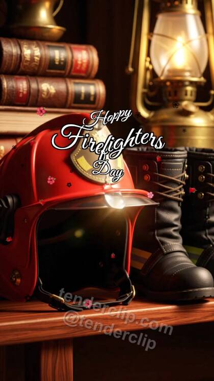 Happy Firefighters Day: Drop Shines on Helmet