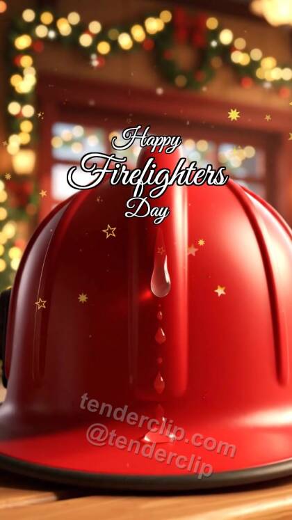 Happy Firefighters Day: Drop Shines on Helmet