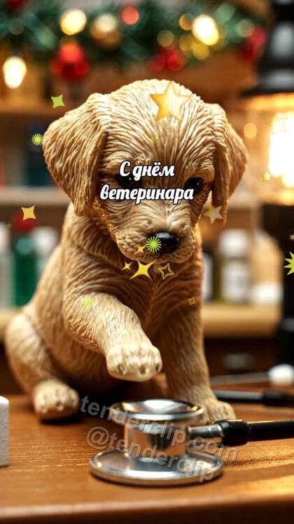 С днём ветеринара: Лапка касается стетоскопа
