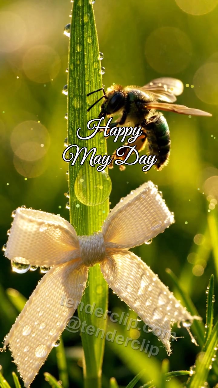 Happy May Day: Meadow Ribbon Greets Bee