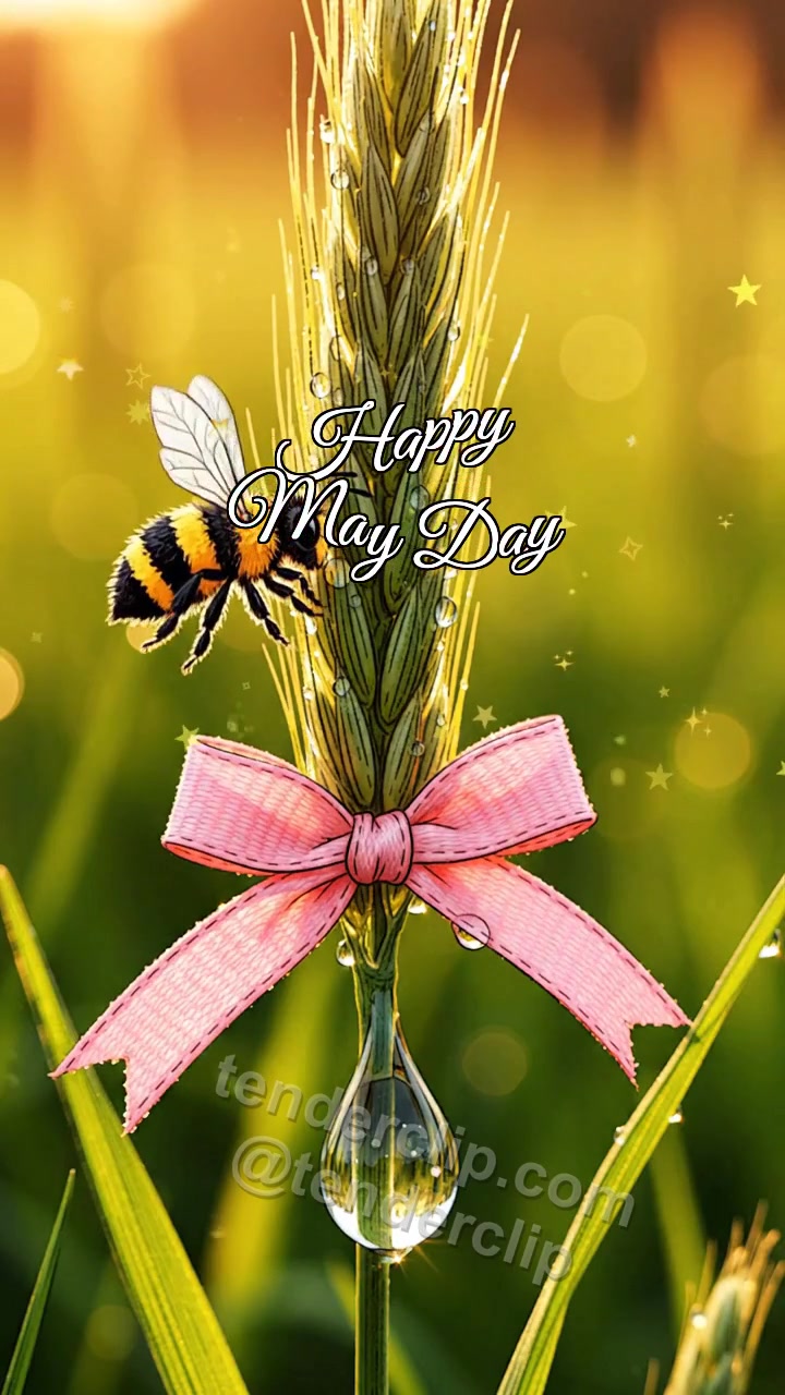 Happy May Day: Meadow Ribbon Greets Bee