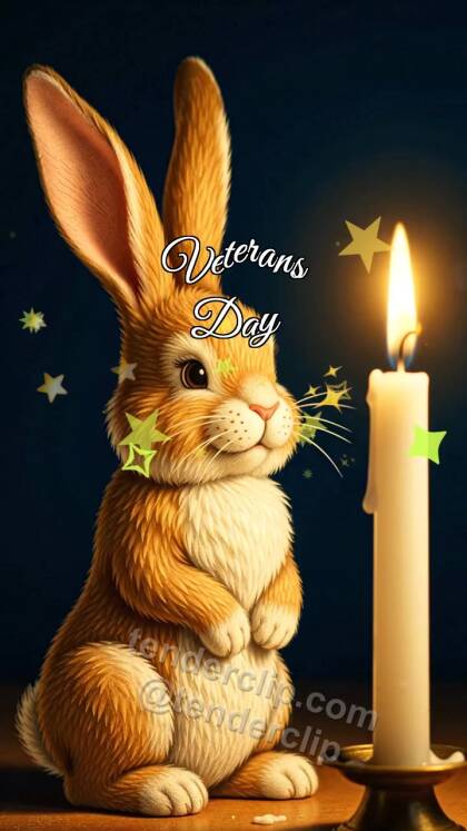 Veterans Day: Bunny By Memory Candle
