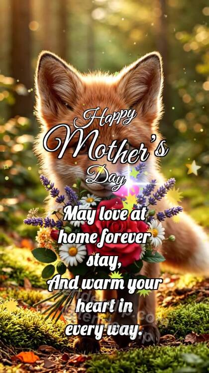 Happy Mother’s Day: Fox Cub Brings Mom Flowers