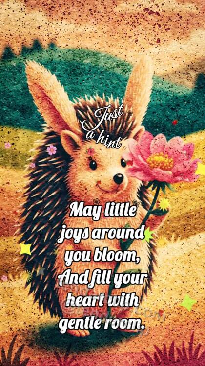 Just a hint: Hedgehog Carries Flower
