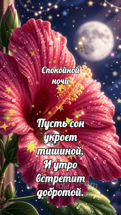 Спокойной ночи: Гибискус качает росу