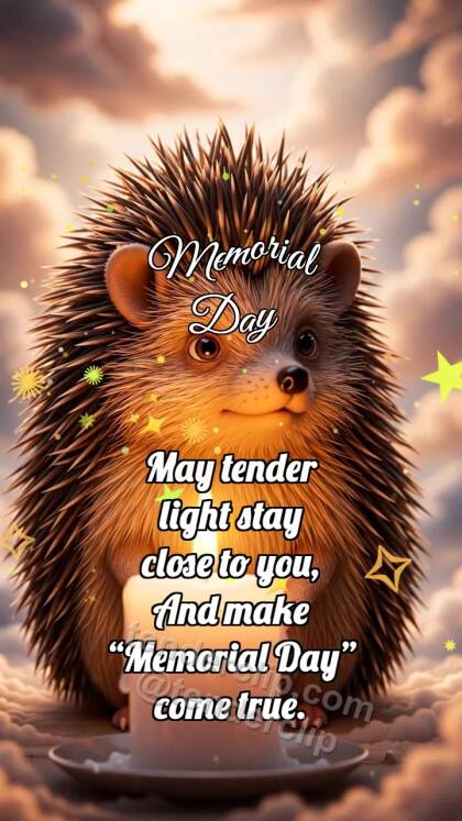 Memorial Day: Hedgehog By Memory Candle
