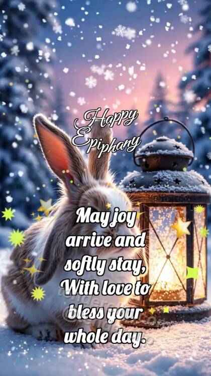 Happy Epiphany: Bunny By Winter Lantern