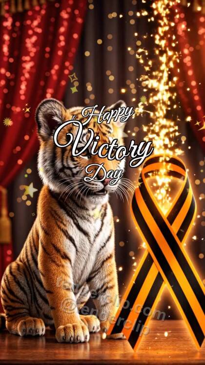 Happy Victory Day: Tiger Cub By Memory Ribbon