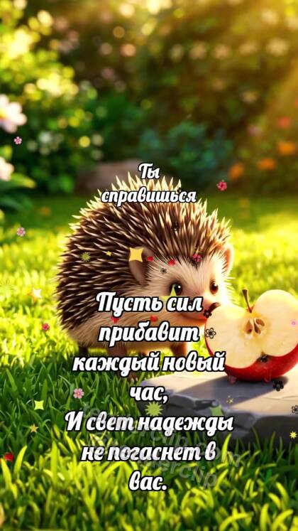 Ты справишься: Ёжик тянется к яблоку