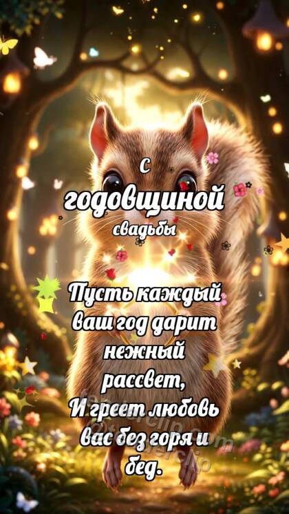 С годовщиной свадьбы: Белочка подаёт кольцо