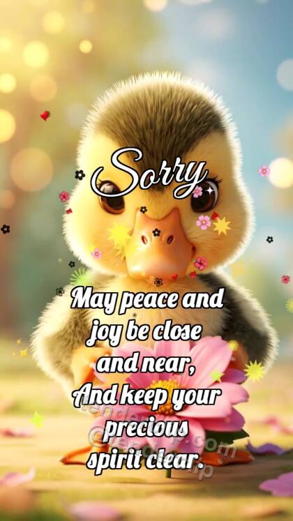 Sorry: Duckling Brings Flower