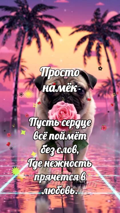 Просто намёк: Щенок несёт цветок