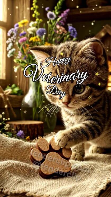 Happy Veterinary Day: Kitten With Gentle Paw