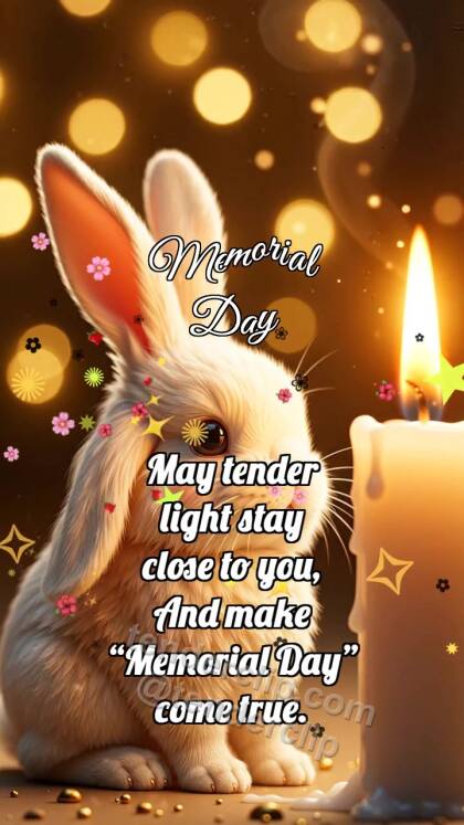 Memorial Day: Bunny By Memory Candle