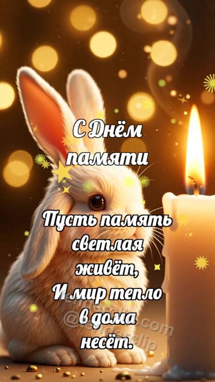С Днём памяти: Зайчик у свечи памяти