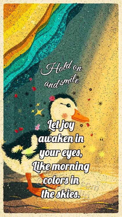 Hold on and smile: Duckling Catches Sun