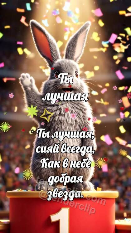 Ты лучшая: Зайчик на вершине