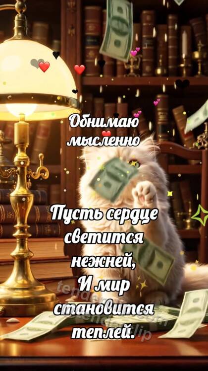 Обнимаю мысленно: Котёнок под дождём денег