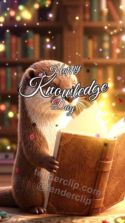 Happy Knowledge Day: Otter Opens Book