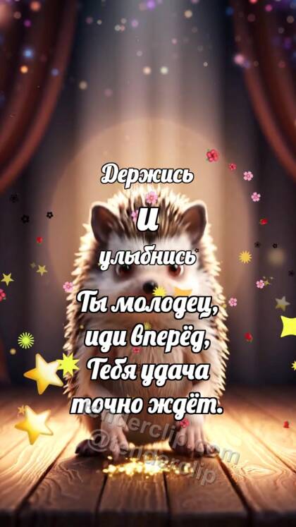 Держись и улыбнись: Ёжик в луче победы