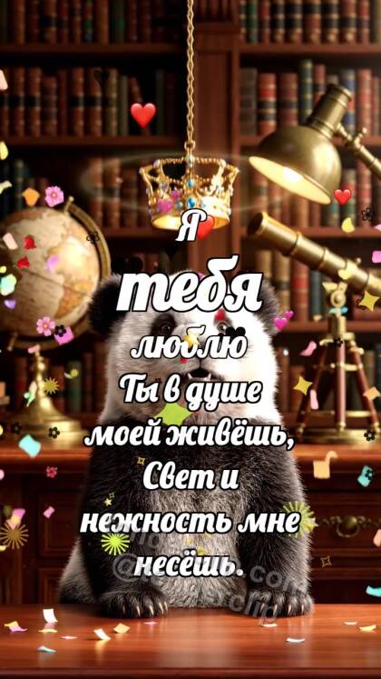 Я тебя люблю: Панда с короной