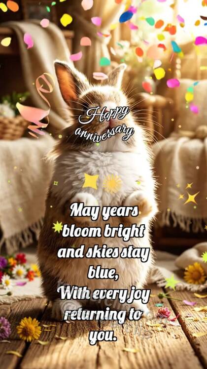 Happy anniversary: Bunny In Confetti Glow
