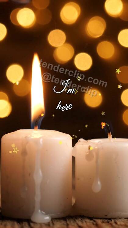 I'm here: candle shares its flame