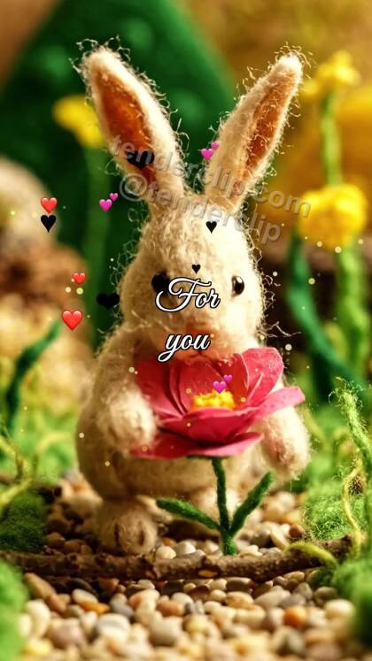For you: bunny offers a flower