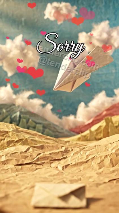 Sorry: paper plane brings a note